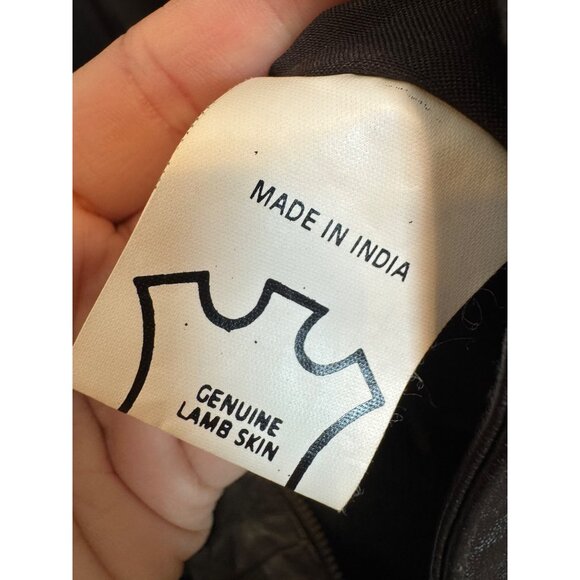 Burks Bay Lambskin Leather Jacket Mens XL Black Full Zip With Ribbed Hem & Cuffs - Picture 6 of 10